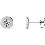 14K White 7.8 mm Starburst Earrings - Siddiqui Jewelers