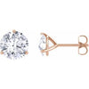 14K Rose 6 mm Round Forever One™ Moissanite Earrings - Siddiqui Jewelers