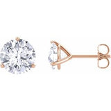 14K Rose 6 mm Round Forever One™ Moissanite Earrings - Siddiqui Jewelers