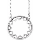 14K White Milgrain Sun 16-18" Necklace - Siddiqui Jewelers