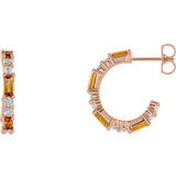 14K Rose Citrine & 1/2 CTW Diamond Earrings - Siddiqui Jewelers