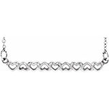 14K White Heart Bar 16-18" Necklace - Siddiqui Jewelers