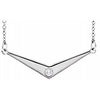 14K White .03 CTW Diamond Solitaire "V" 18" Necklace - Siddiqui Jewelers