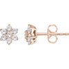 14K Rose 3/8 CTW Diamond Flower Earrings - Siddiqui Jewelers