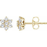 14K Yellow 3/8 CTW Diamond Flower Earrings - Siddiqui Jewelers