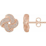14K Rose 1/3 CTW Diamond Knot Earrings - Siddiqui Jewelers