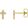14K Yellow .06 CTW Diamond Cross Earrings - Siddiqui Jewelers