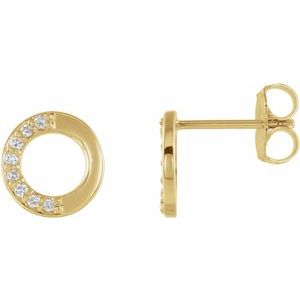 14K Yellow .08 CTW Diamond Circle Earrings - Siddiqui Jewelers