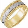 14K Yellow & White 8 mm Woven-Design Band  Size 10.5 - Siddiqui Jewelers