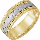 14K Yellow & White 8 mm Woven-Design Band  Size 5 - Siddiqui Jewelers