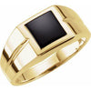 14K Yellow 8 mm Square Onyx Ring - Siddiqui Jewelers