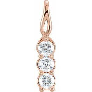 14K Rose 1/3 CTW Diamond 3-Stone Pendant-Siddiqui Jewelers