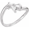 Sterling Silver Cross & Heart Chastity Ring-Siddiqui Jewelers