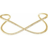 14K Yellow 3/4 CTW Diamond Criss-Cross Cuff 7" Bracelet - Siddiqui Jewelers