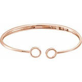 14K Rose Hinged Circle Cuff 7" Bracelet - Siddiqui Jewelers