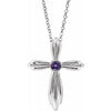 14K White Amethyst Cross 16-18" Necklace - Siddiqui Jewelers