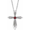 Sterling Silver Mozambique Garnet Cross 16-18"  Necklace - Siddiqui Jewelers