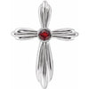 14K White Mozambique Garnet Cross Pendant - Siddiqui Jewelers