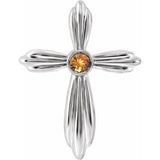 14K White Citrine Cross Pendant - Siddiqui Jewelers