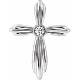 14K White .06 CTW Diamond Cross Pendant - Siddiqui Jewelers