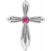 14K White Pink Tourmaline Cross Pendant - Siddiqui Jewelers