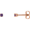 14K Rose 2.5 mm Round Amethyst Earrings - Siddiqui Jewelers