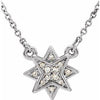 14K White .04 CTW Diamond Star 16-18" Necklace - Siddiqui Jewelers