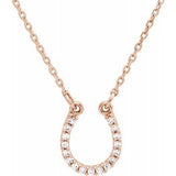 14K Rose .07 CTW Diamond Horseshoe 16" Necklace - Siddiqui Jewelers