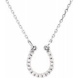 14K White .07 CTW Diamond Horseshoe 16" Necklace - Siddiqui Jewelers