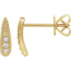 14K Yellow .05 CTW Diamond Earrings - Siddiqui Jewelers