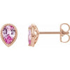 14K Rose Pink Sapphire Earrings - Siddiqui Jewelers