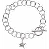 Sterling Silver 9.5 mm Charm 7 1/2" Bracelet with Star - Siddiqui Jewelers