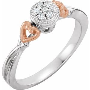 10K White & Rose 1/10 CTW Diamond Promise Ring - Siddiqui Jewelers