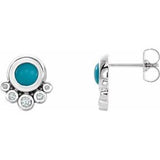 14K White Turquoise & 1/8 CTW Diamond Earrings - Siddiqui Jewelers