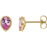 14K Yellow Pink Sapphire Earrings - Siddiqui Jewelers