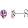 14K White Pink Sapphire Earrings - Siddiqui Jewelers
