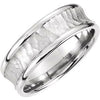 14K White 7.5 mm Concave Band with Hammer Finish Size 9 - Siddiqui Jewelers