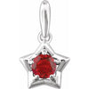 Sterling Silver 3 mm Round January Youth Star Birthstone Pendant - Siddiqui Jewelers