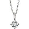 14K White 3/8 CT Diamond Solitaire 16-18" Necklace - Siddiqui Jewelers