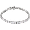 Sterling Silver 5 mm Round Cubic Zirconia Line 7" Bracelet - Siddiqui Jewelers