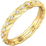 14K Yellow 1/6 CTW Diamond Sculptural-Inspired Eternity Band Size 6 - Siddiqui Jewelers