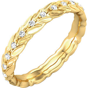 18K Yellow 1/6 CTW Diamond Sculptural-Inspired Eternity Band Size 7.5 - Siddiqui Jewelers