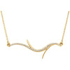 14K Yellow 1/8 CTW Diamond Freeform Bar 18" Necklace - Siddiqui Jewelers