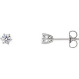 14K White 3 mm I2 1/5 CTW Diamond 6-Prong Wire Basket Earrings - Siddiqui Jewelers