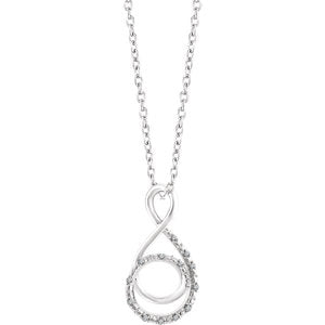 Sterling Silver .05 CTW Diamond Freeform 16-18" Necklace - Siddiqui Jewelers
