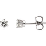 14K White 1/8 CT Diamond Friction Post Stud Earrings - Siddiqui Jewelers