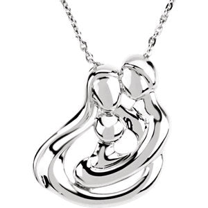 Sterling Silver 1 Child Family 18" Necklace - Siddiqui Jewelers