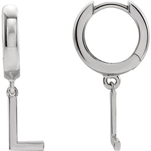 Sterling Silver Initial L Earring - Siddiqui Jewelers