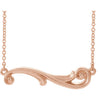 14K Rose Freeform Bar 16" Necklace - Siddiqui Jewelers