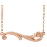 14K Rose Freeform Bar 16" Necklace - Siddiqui Jewelers